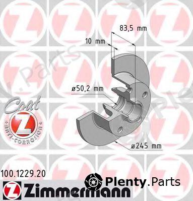  ZIMMERMANN part 100.1229.20 (100122920) Brake Disc
