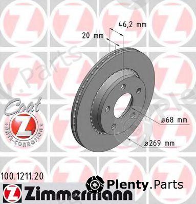  ZIMMERMANN part 100.1211.20 (100121120) Brake Disc