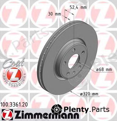  ZIMMERMANN part 100.3361.20 (100336120) Brake Disc