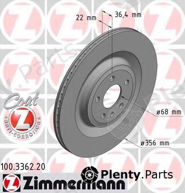  ZIMMERMANN part 100.3362.20 (100336220) Brake Disc
