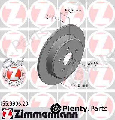  ZIMMERMANN part 155.3906.20 (155390620) Brake Disc