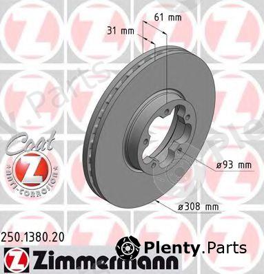  ZIMMERMANN part 250.1380.20 (250138020) Brake Disc