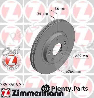  ZIMMERMANN part 285.3506.20 (285350620) Brake Disc