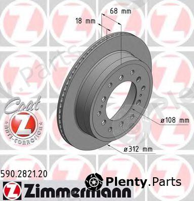  ZIMMERMANN part 590.2821.20 (590282120) Brake Disc