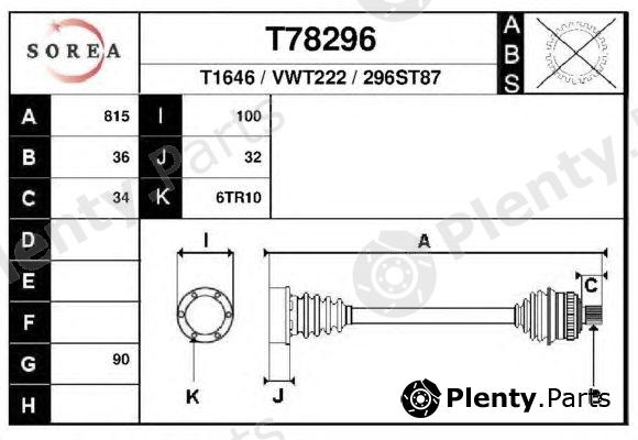  EAI part T78296 Drive Shaft