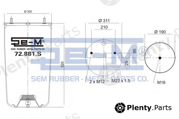  SEM LASTIK part 72.881.S (72881S) Boot, air suspension