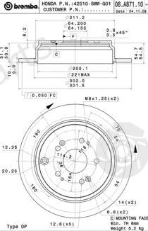  BREMBO part 08.A871.10 (08A87110) Brake Disc
