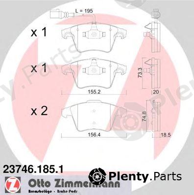  ZIMMERMANN part 23746.185.1 (237461851) Brake Pad Set, disc brake