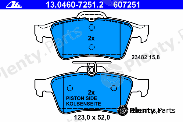  ATE part 13.0460-7251.2 (13046072512) Brake Pad Set, disc brake