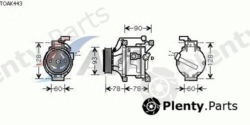  AVA QUALITY COOLING part TOAK443 Compressor, air conditioning