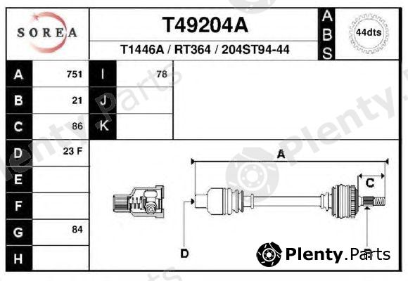  EAI part T49204A Drive Shaft
