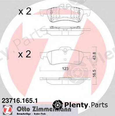  ZIMMERMANN part 23716.165.1 (237161651) Brake Pad Set, disc brake