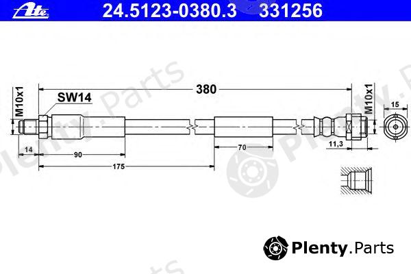  ATE part 24-5123-0380-3 (24512303803) Brake Hose