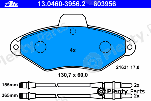  ATE part 130460-39562 (13046039562) Brake Pad Set, disc brake