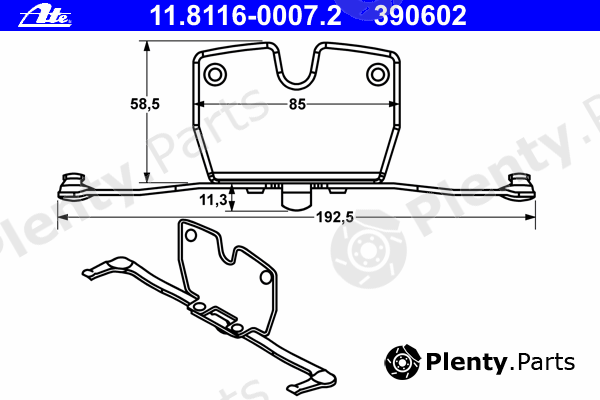  ATE part 11.8116-0007.2 (11811600072) Spring, brake caliper