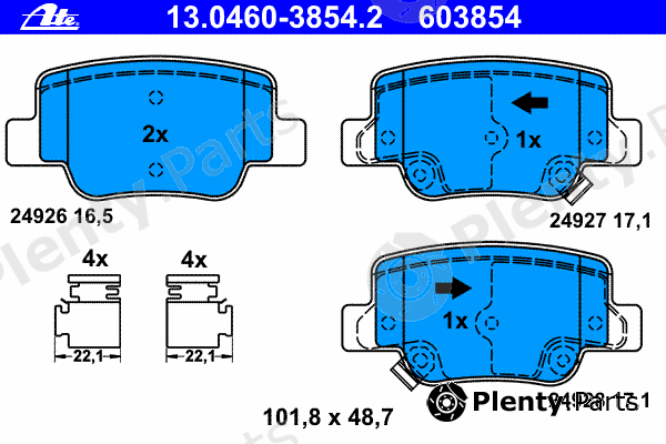  ATE part 13.0460-3854.2 (13046038542) Brake Pad Set, disc brake