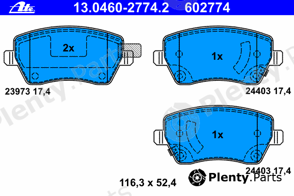  ATE part 13046027742 Brake Pad Set, disc brake