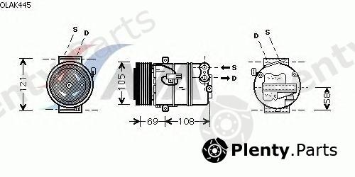  AVA QUALITY COOLING part OLAK445 Compressor, air conditioning