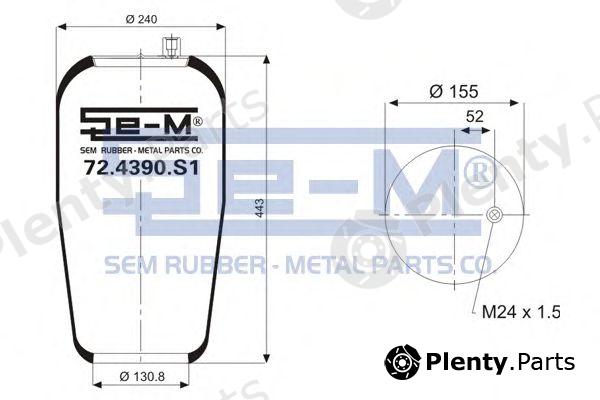  SEM LASTIK part 72.4390.S1 (724390S1) Boot, air suspension