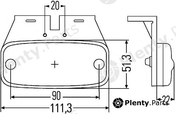  HELLA part 2PS963639-071 (2PS963639071) Side Marker Light
