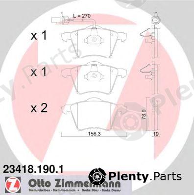  ZIMMERMANN part 23418.190.1 (234181901) Brake Pad Set, disc brake