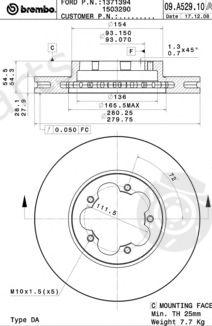  BREMBO part 09.A529.10 (09A52910) Brake Disc