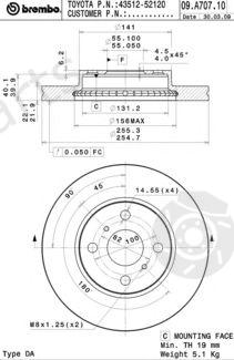  BREMBO part 09.A707.10 (09A70710) Brake Disc