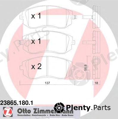  ZIMMERMANN part 23865.180.1 (238651801) Brake Pad Set, disc brake