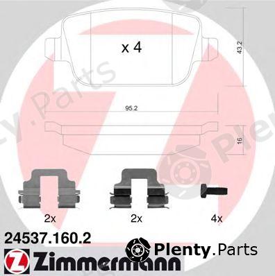  ZIMMERMANN part 24537.160.2 (245371602) Brake Pad Set, disc brake