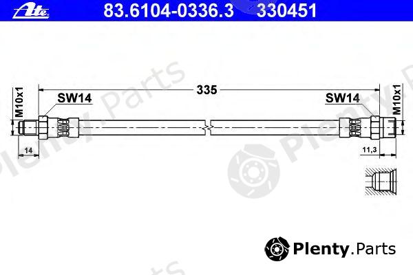 ATE part 83.6104-0336.3 (83610403363) Brake Hose