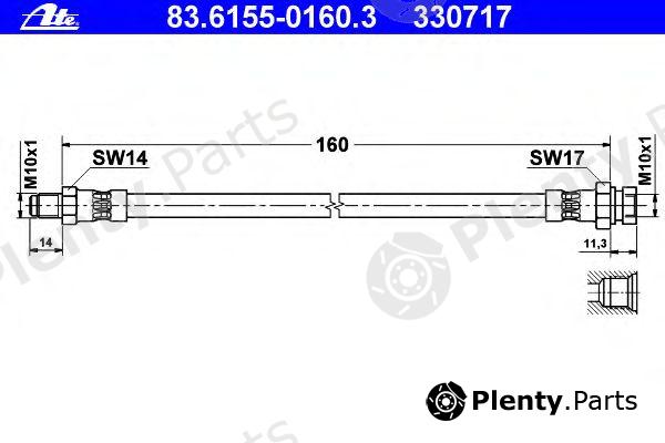 ATE part 83.6155-0160.3 (83615501603) Brake Hose