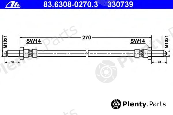  ATE part 83.6308-0270.3 (83630802703) Brake Hose