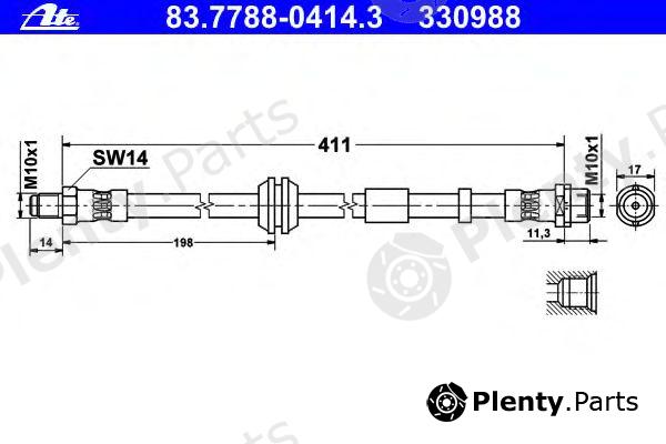  ATE part 83.7788-0414.3 (83778804143) Brake Hose