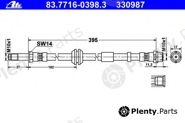  ATE part 83.7716-0398.3 (83771603983) Brake Hose