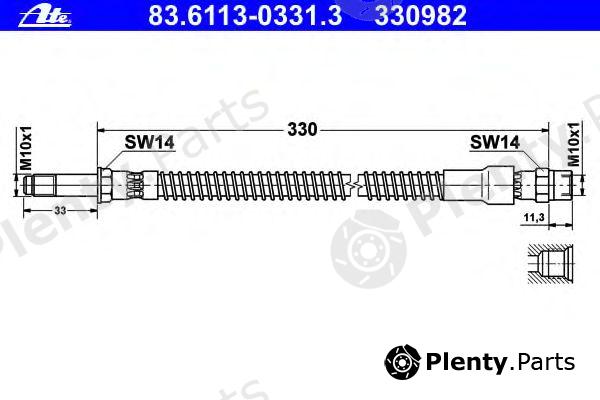  ATE part 83.6113-0331.3 (83611303313) Brake Hose