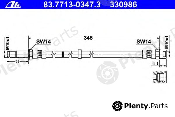  ATE part 83.7713-0347.3 (83771303473) Brake Hose