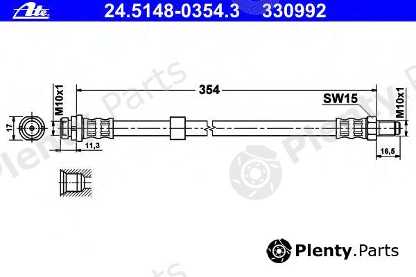  ATE part 24.5148-0354.3 (24514803543) Brake Hose