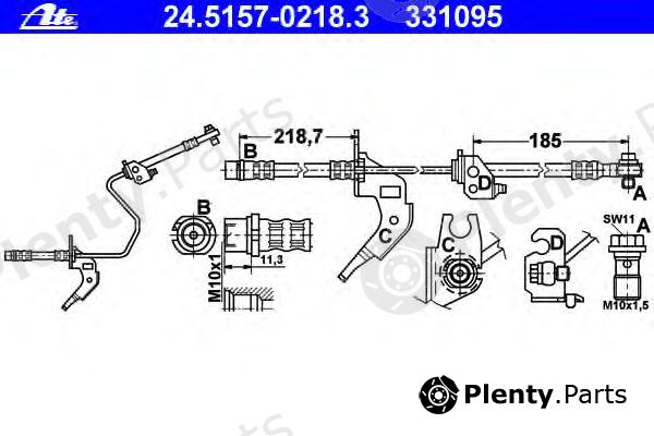  ATE part 24.5157-0218.3 (24515702183) Brake Hose