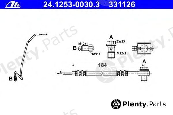  ATE part 24.1253-0030.3 (24125300303) Brake Hose