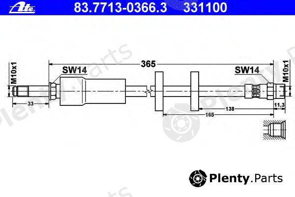  ATE part 83.7713-0366.3 (83771303663) Brake Hose