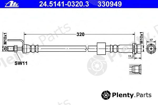  ATE part 24.5141-0320.3 (24514103203) Brake Hose