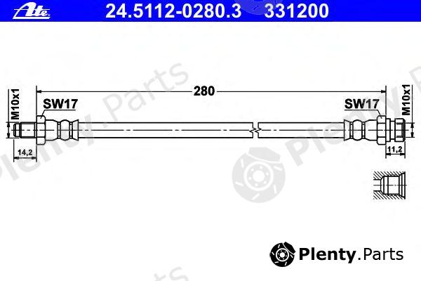  ATE part 24.5112-0280.3 (24511202803) Brake Hose