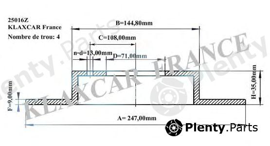  KLAXCAR FRANCE part 25016z (25016Z) Brake Disc