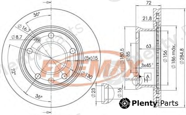  FREMAX part BD-0187 (BD0187) Brake Disc