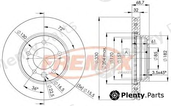  FREMAX part BD-3326 (BD3326) Brake Disc