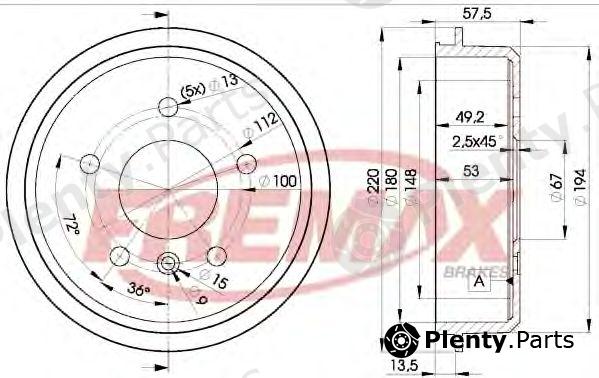  FREMAX part BD-0114 (BD0114) Brake Drum