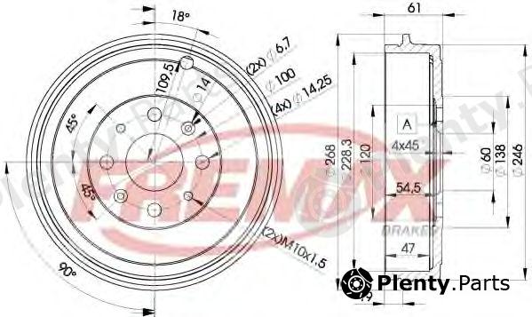  FREMAX part BD-3043 (BD3043) Brake Drum