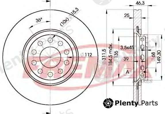  FREMAX part BD-4065 (BD4065) Brake Disc