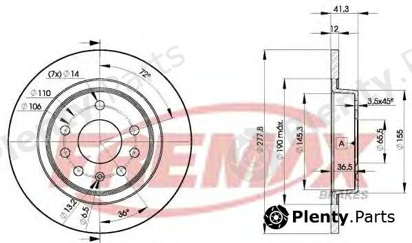  FREMAX part BD-9115 (BD9115) Brake Disc