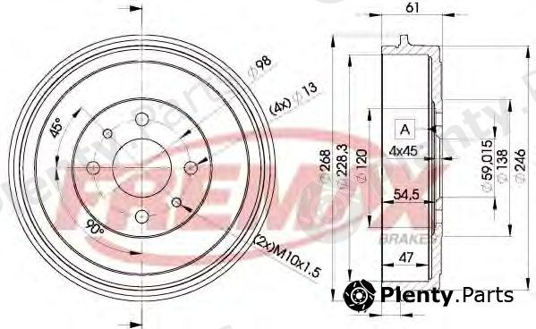  FREMAX part BD-9600 (BD9600) Brake Drum